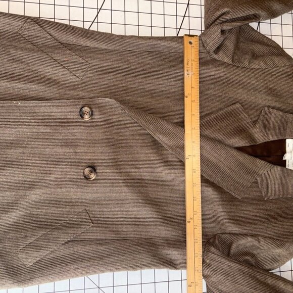 Christian Dior Women Blazer 100% Wool Vintage Size 4 Petite Brown Button - Picture 12 of 16